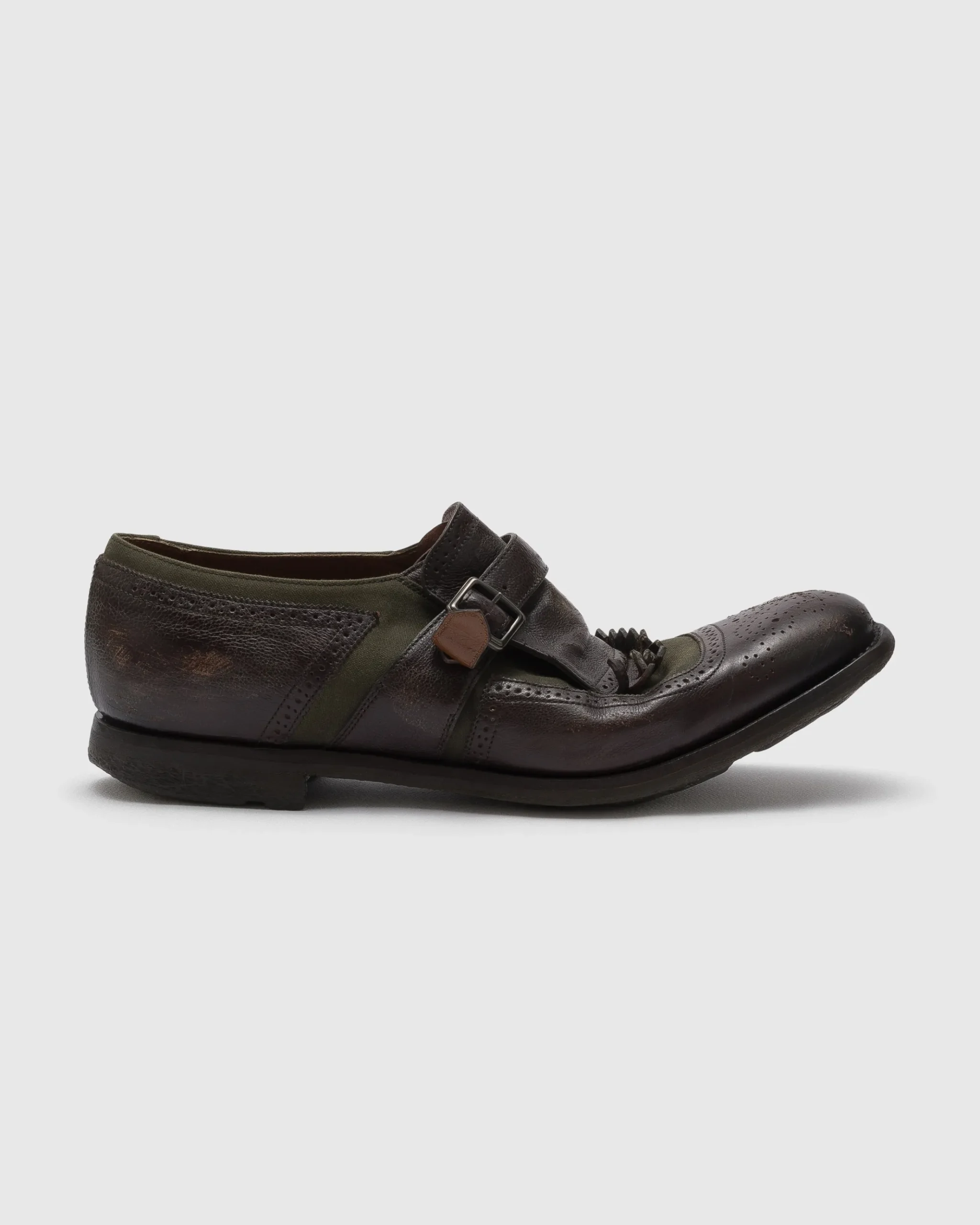 Shanghai - Calfskin and Canvas Monk Strap