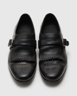 Shanghai Laser - Antiqued Calfskin Monk Strap