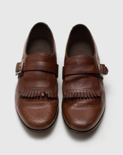 Shanghai Laser - Antiqued Calfskin Monk Strap
