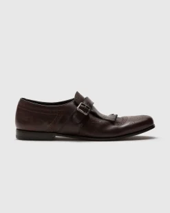 Shanghai Laser - Antiqued Calfskin Monk Strap