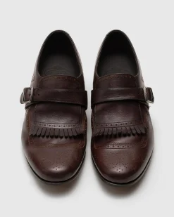 Shanghai Laser - Antiqued Calfskin Monk Strap