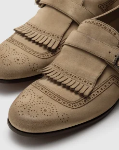 Shanghai Laser - Antiqued Suede Monk Strap
