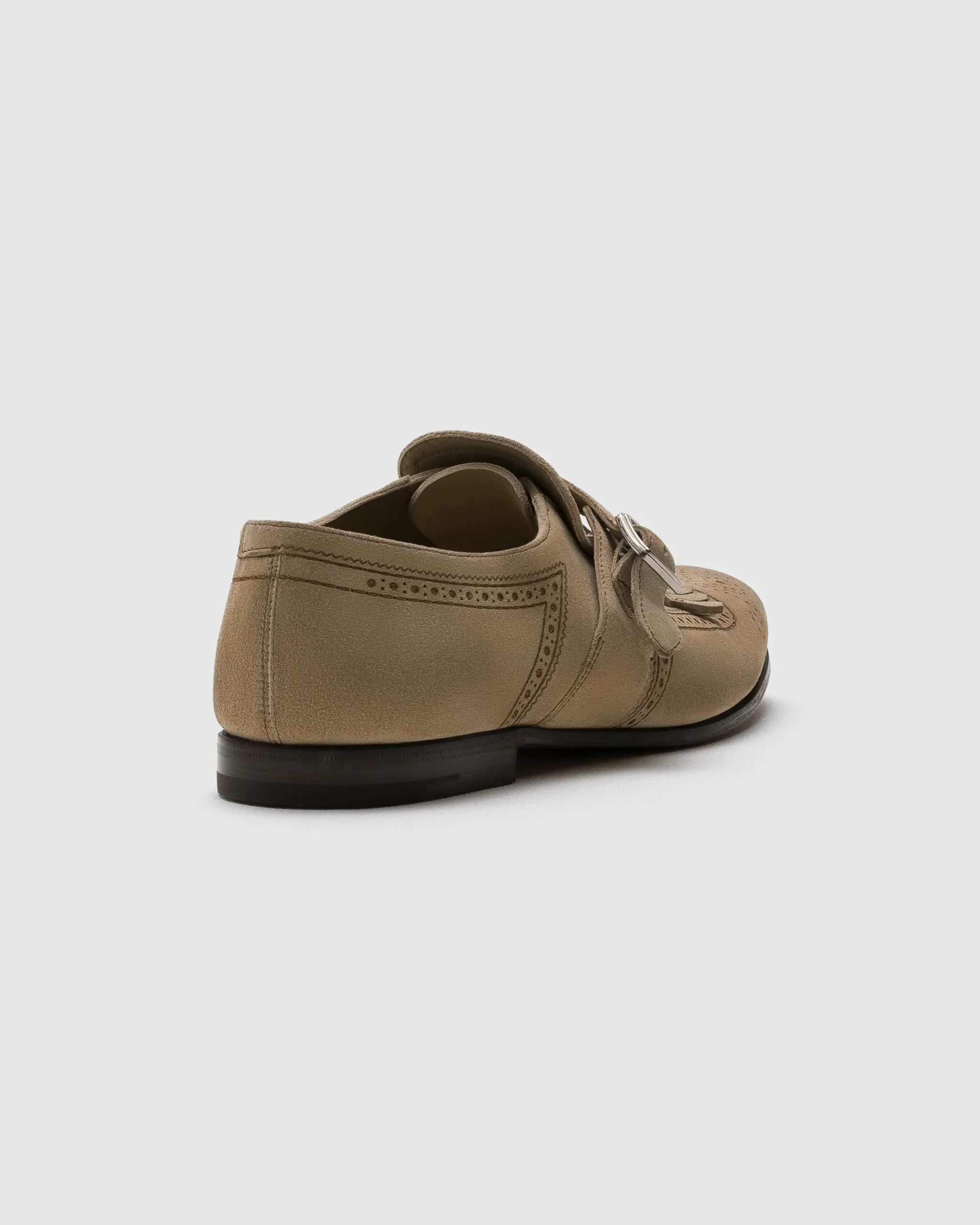 Shanghai Laser - Antiqued Suede Monk Strap