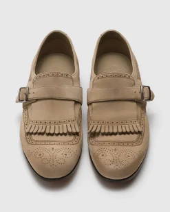 Shanghai Laser - Antiqued Suede Monk Strap