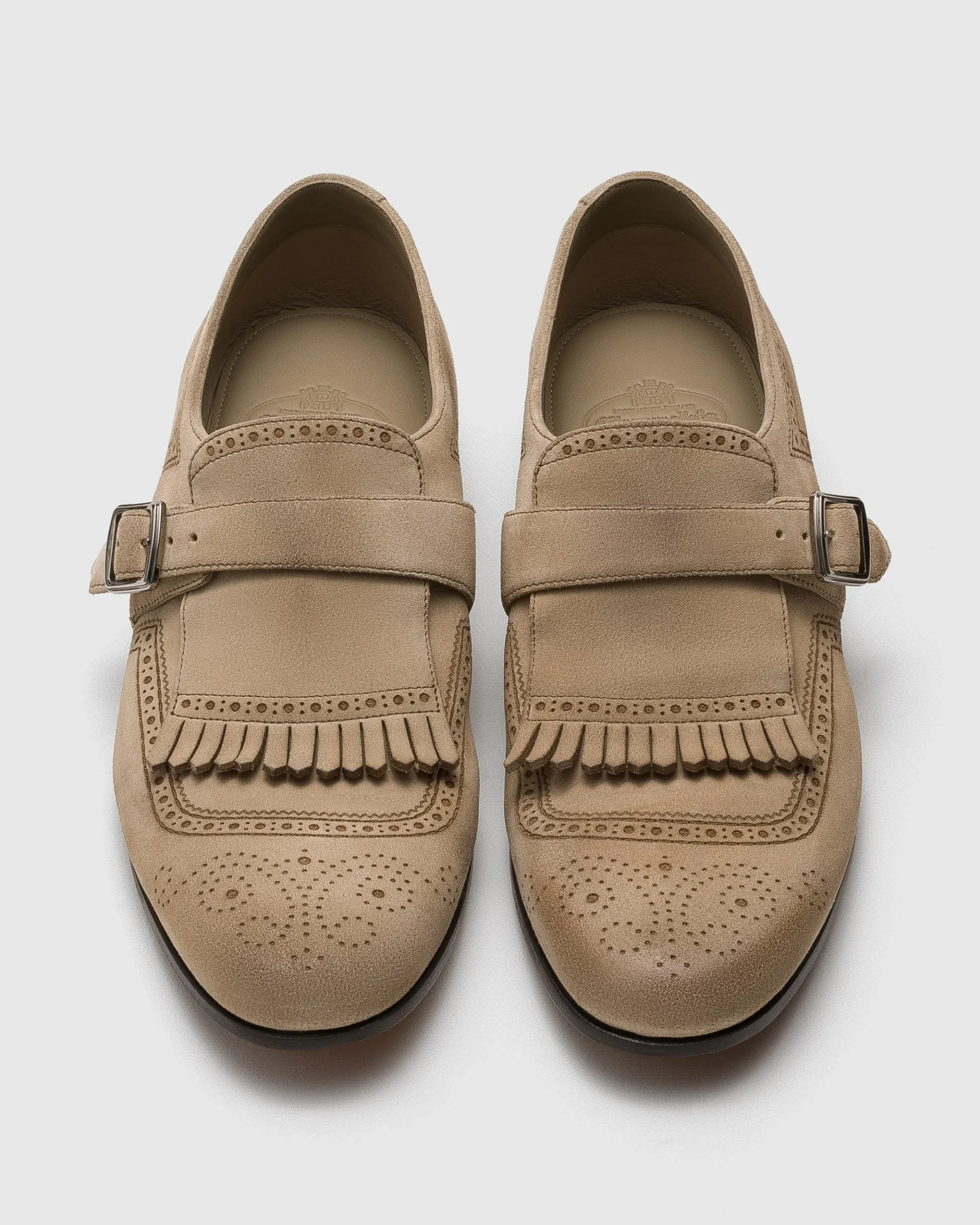 Shanghai Laser - Antiqued Suede Monk Strap