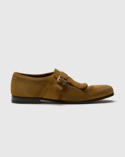 Shanghai Laser - Antiqued Suede Monk Strap