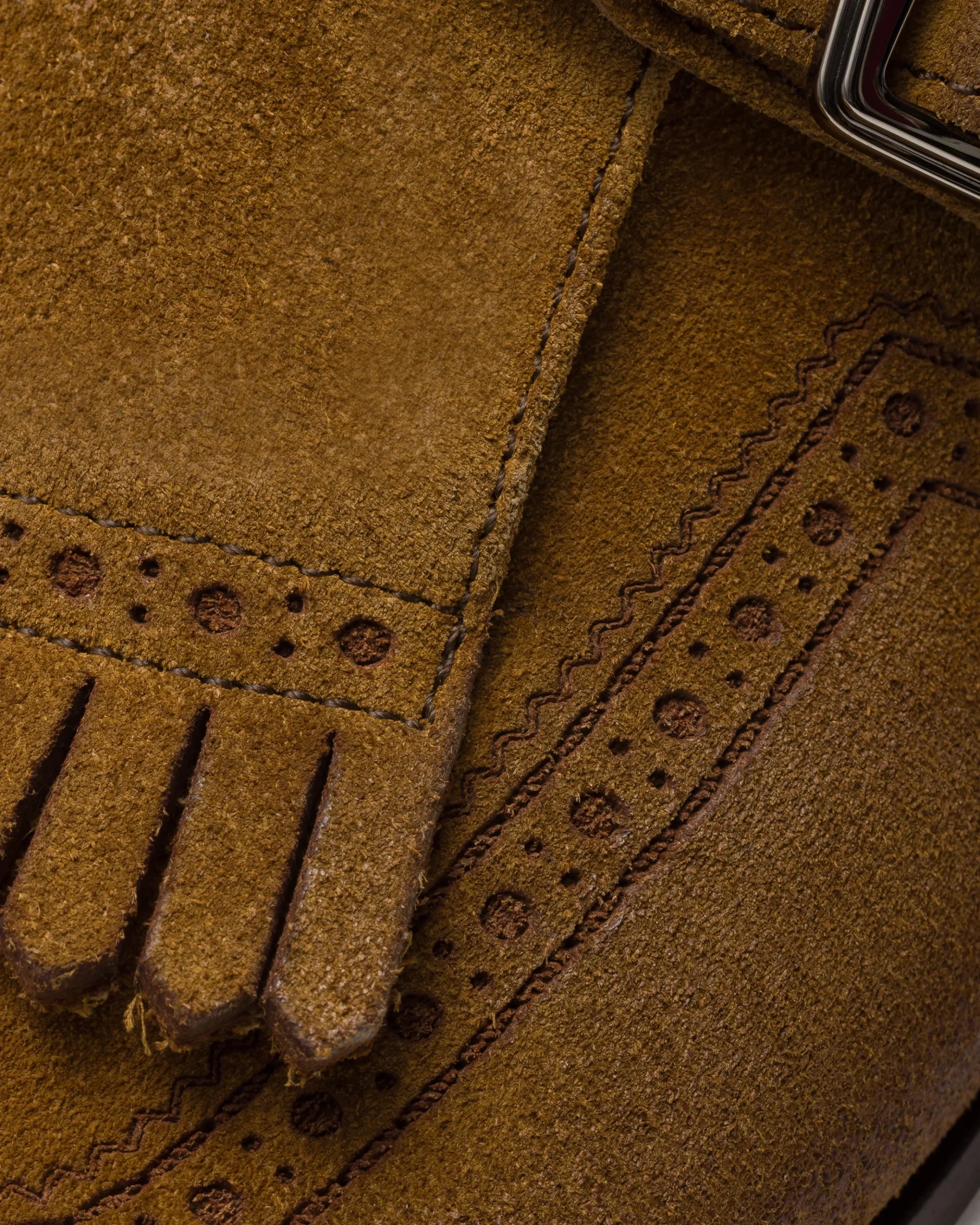 Shanghai Laser - Antiqued Suede Monk Strap
