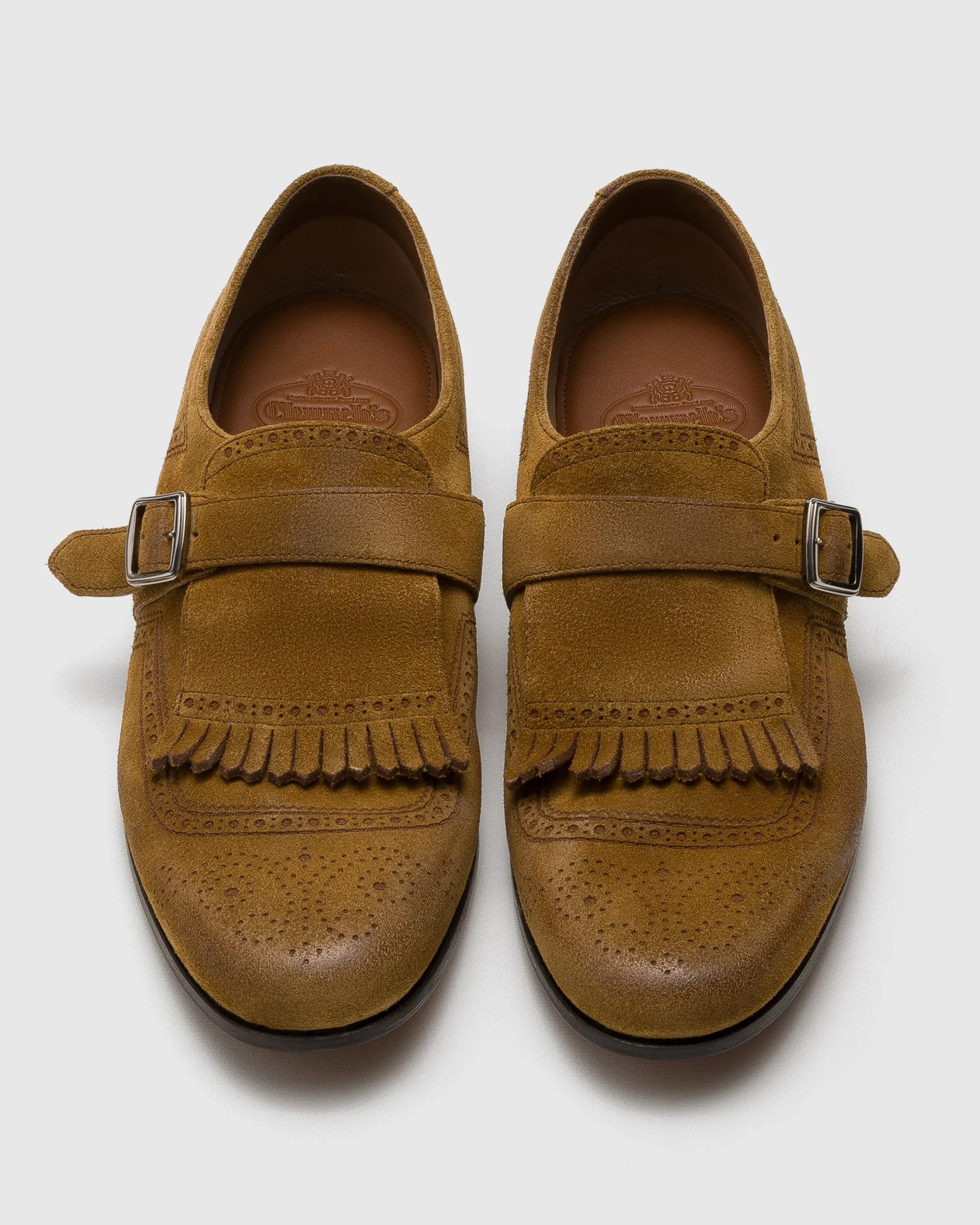 Shanghai Laser - Antiqued Suede Monk Strap