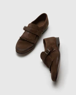 Shanghai Laser - Antiqued Suede Monk Strap