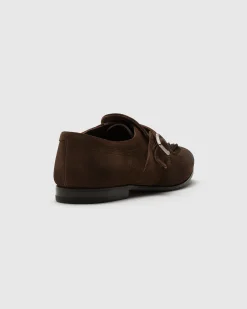 Shanghai Laser - Antiqued Suede Monk Strap
