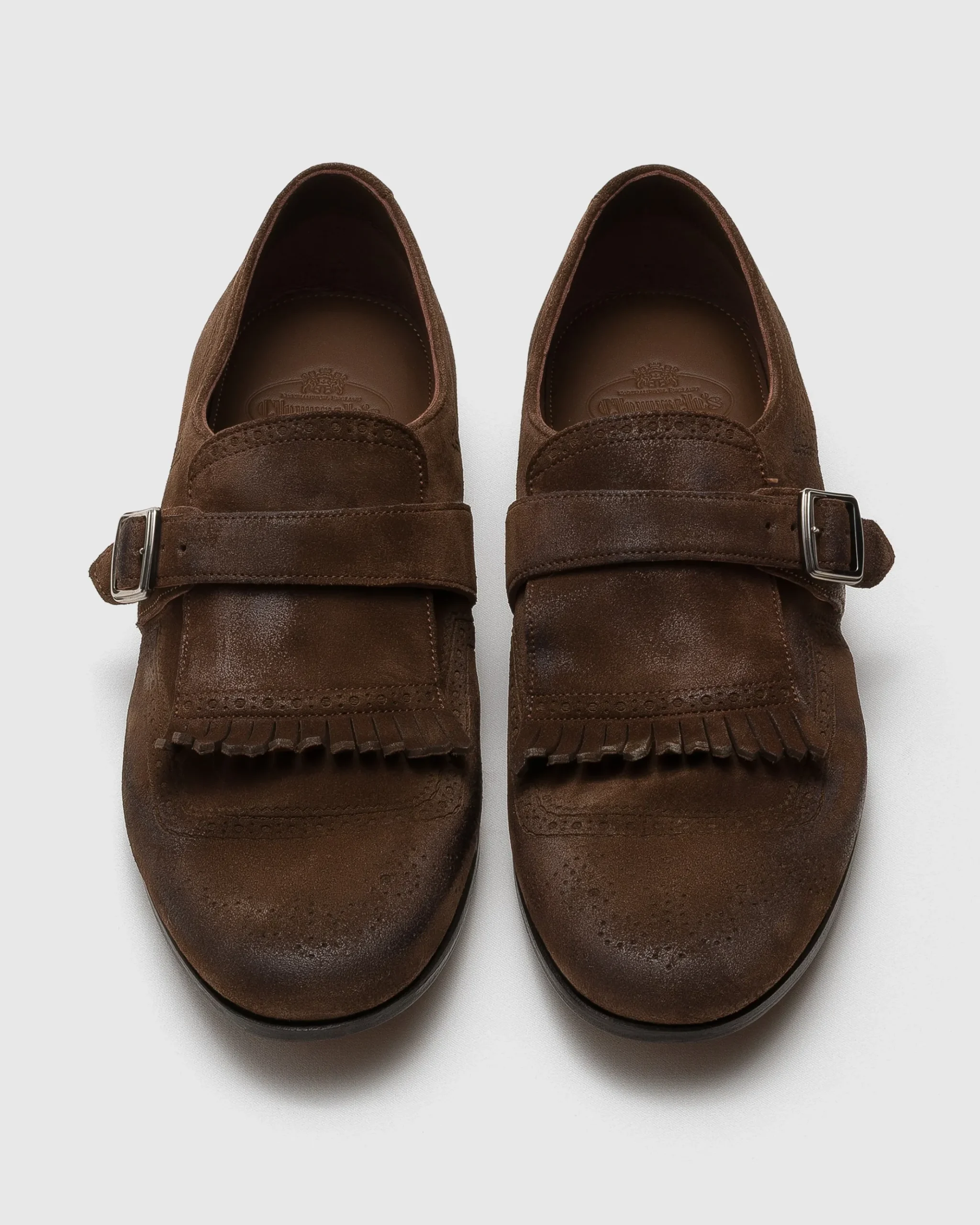 Shanghai Laser - Antiqued Suede Monk Strap