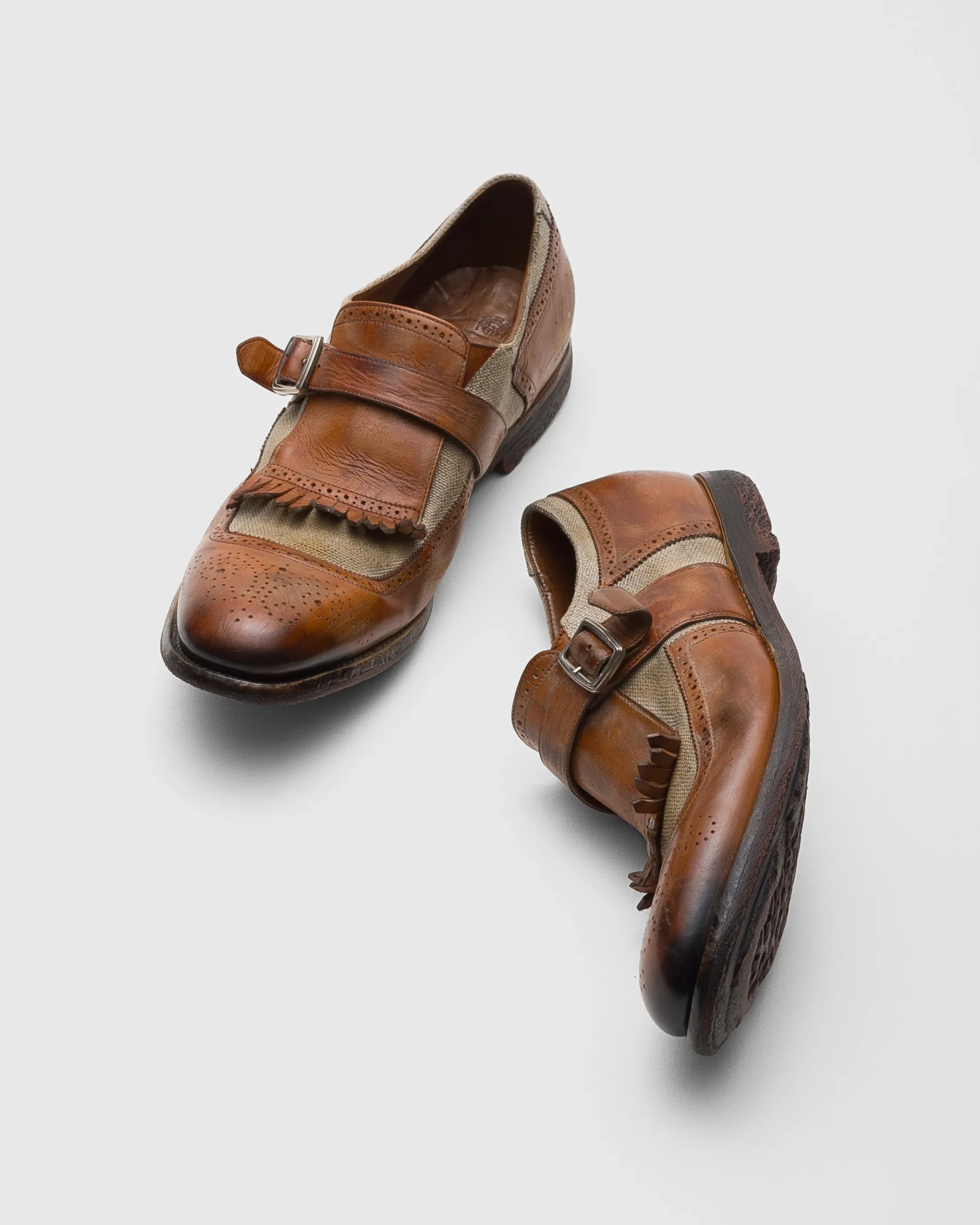Shanghai 150Th Anniversary - Monk Straps in calfskin and fabric