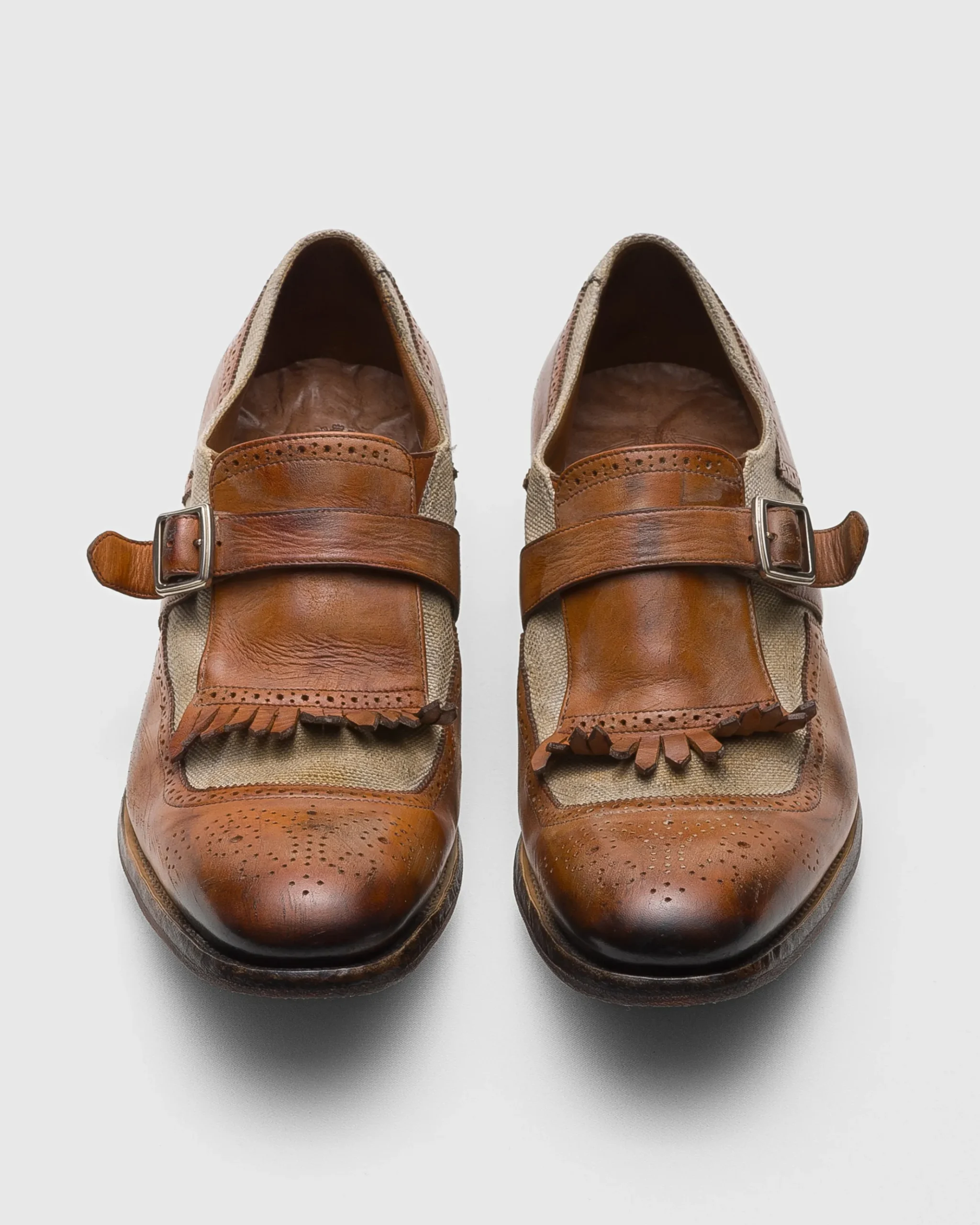 Shanghai 150Th Anniversary - Monk Straps in calfskin and fabric