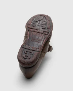 Shanghai W - Antiqued Leather and Wool Monk Strap