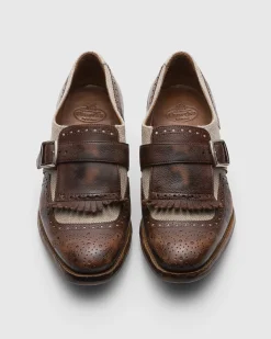Shanghai W - Vintage Glacè and Linen Buckle Loafer