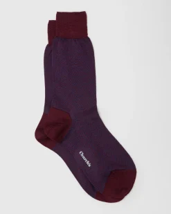 Socks with a herringbone pattern - Herringbone Wool Socks
