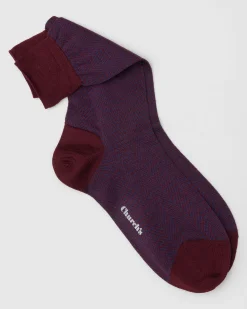Socks with a herringbone pattern - Herringbone Wool Socks