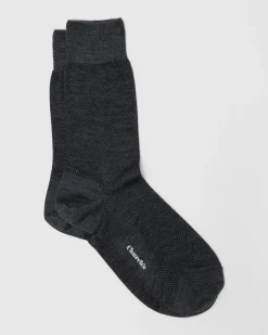 Socks with a herringbone pattern - Herringbone Wool Socks