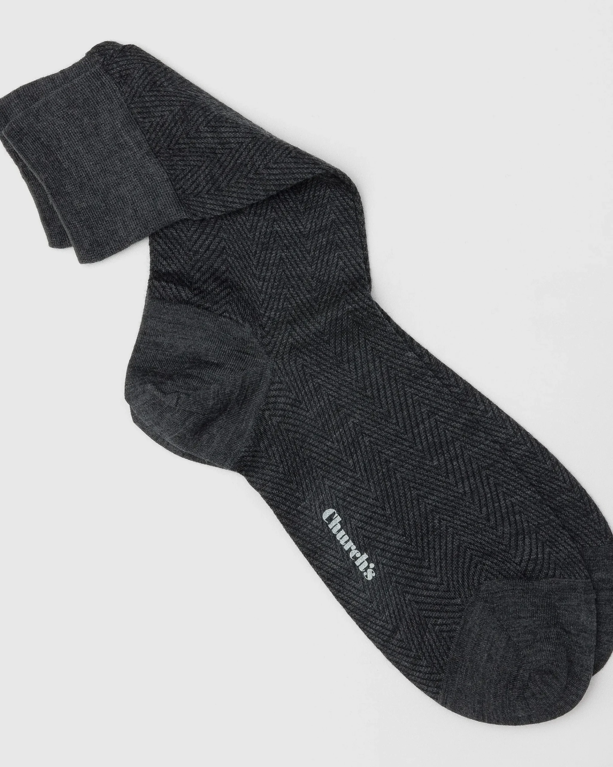 Socks with a herringbone pattern - Herringbone Wool Socks