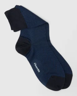 Socks with a herringbone pattern - Herringbone Wool Socks