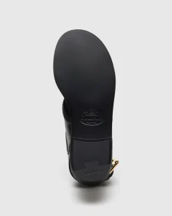 Sondra - Polished Fumé Leather Criss Cross Sandal
