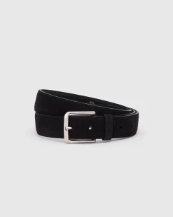 Square Buckle Belt - Castoro Suede