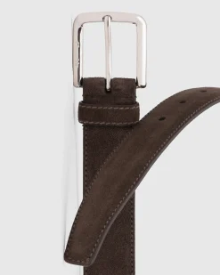 Square Buckle Belt - Castoro Suede