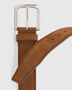 Square Buckle Belt - Castoro Suede