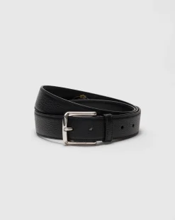 Square Buckle Belt - Deer Print Calfskin Belt
