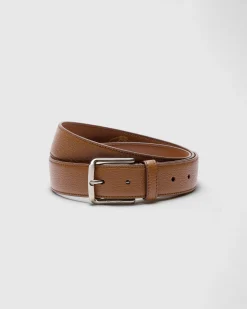 Square Buckle Belt - Deer Print Calfskin Belt