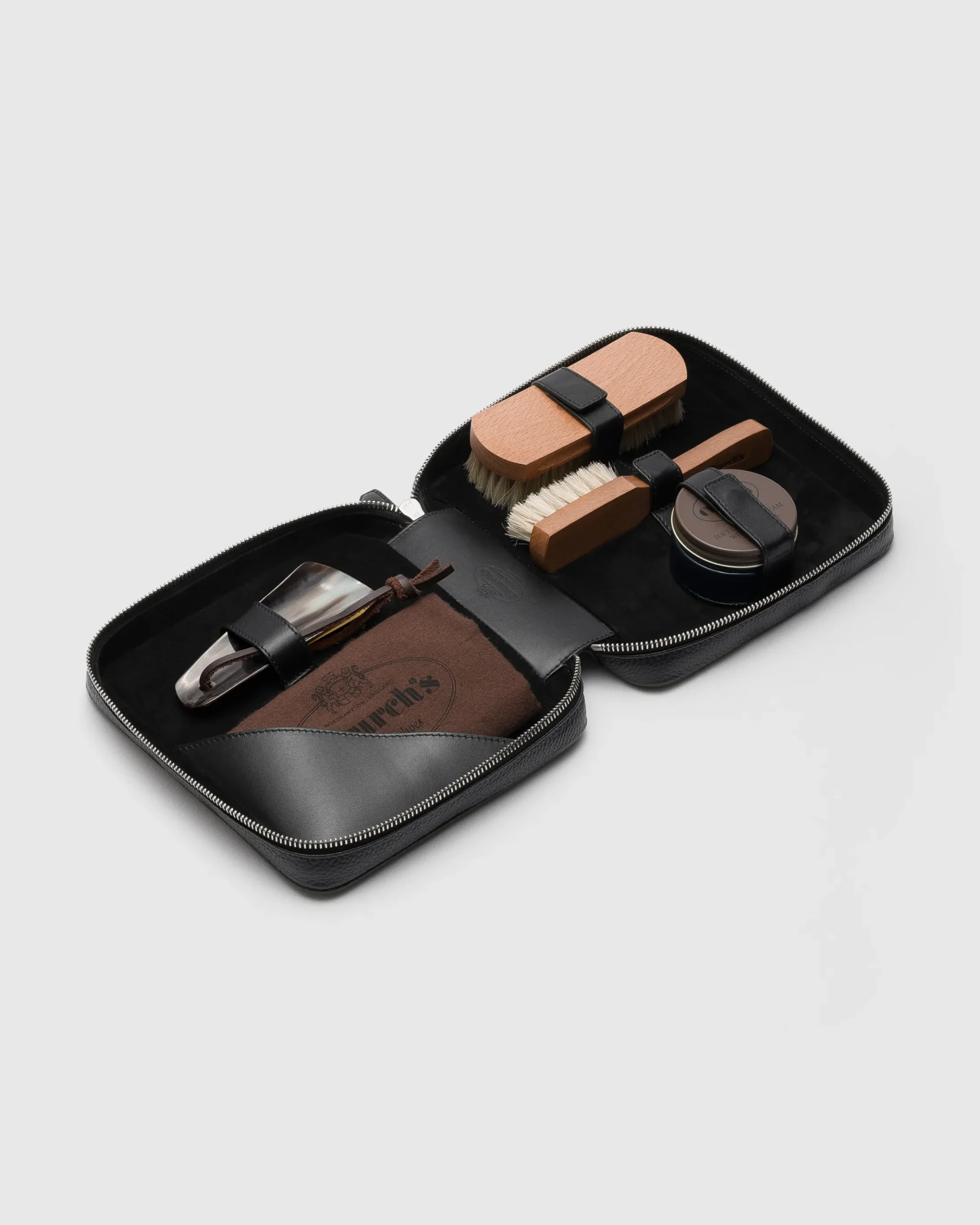 Travel Shoe Care Kit - Essential Shoe Care Cleaning Kit in Deer Print Calfskin